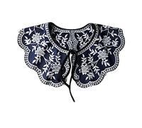 Uonlytech 1pezzi Colletto Finto per Donna Ricamato Motivo Floreale Colletto Retrò per Camicia Misto Comodo Traspirante Accessorio da Scollatura Elegante