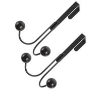Uonlytech 2 Ganci Appendiabiti per Porta in Ferro Opaco Nero, Appendino Multifunzionale Doppio Gancio senza Foratura, Organizer per Cucina, Bagno, Camera da Letto e Ufficio