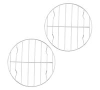 Uonlytech 2 Pezzi Barbecue Rotonde in Acciaio Supporto Pratico per Pizza e Carne per Grigliate Outdoor -nic e Forno Interno Facile da Pulire e Resistente