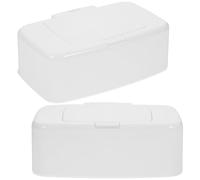 Uonlytech 2 pezzi Dispenser Salviette Umidificate Plastica Contenitore Porta Salviette Riutilizzabile con Coperchio Leggero e Compatto per Casa Ufficio e Viaggi Protezione Anti-essiccamento