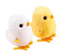 Uonlytech 2 Pezzi Giocattoli Carica Animali Cartone Pollo Giallo e Bianco Morbido Ornamento per Sviluppo Coordinazione e attività Motoria Regalo Compleanno e FESTIVITÀ