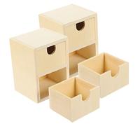Uonlytech 2 Pezzi Legno Grezzo per Cassetti Piccoli Fai da Te Strati Design per Dipingere e Decorare