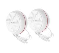 Uonlytech 2 pezzi Mini Lavatrice Portatile con Ventosa Stabile Alta Potenza e Design Compatto per Viaggi e Uso Domestico USB con Interruttore