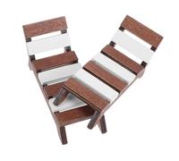 Uonlytech 2 Pezzi Mini sedie di mobili in miniatura Mini sedia da spiaggia in legno mobili da giardino in miniatura sedia per casa delle bambole Light Brown
