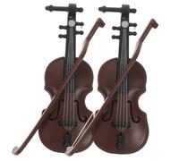 Uonlytech 2 pezzi Mini Strumenti Musicali Decorativi in Simulato per Casa delle Bambole e Albero di Natale Modelli Realistici di Strumenti Musicali per Ragazzi e Ragazze Regalo Creativo e