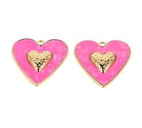 Uonlytech 2 pezzi Pendenti Cuore in Acciaio Inox Rosa Sfumato Ciondoli Cuore Grandi per Gioielli Braccialetti Donna e Collane Regalo San Resistente e Lucido