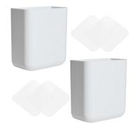 Uonlytech 2 Pezzi Porta Telecomando Adesivo da Parete Bianco in Abs Buona Capacità di Carico, Scatola Portaoggetti Multifunzione per Telecomando e Telefono, per Camere e Bagni Stili multipli
