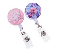 Uonlytech 2 Pezzi Reel Retrattile per Distintivi con Colorati Set Badge con Clip per Infermieri e Ufficio Resistente e Leggero