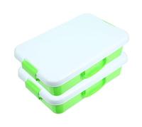 Uonlytech 2 Pezzi Sandbox Portatile Sabbiera Con Coperchio Piccolo Giocare Sabbia Kit Piccoli Organizzatore Borsa Giocattoli Copertina Astuccio All'aperto Vassoio Verde Abs