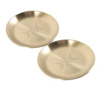 Uonlytech 2 piatti con piatto di cerimonia, portacandele Wicca, magia, ciotola d'altare, mattonelle d'altare, celtiche, per canne da desiderio, pentagramma, ferro e metallo magico