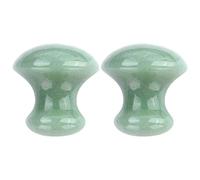 Uonlytech 2 Pz Pietra Da Massaggio a Testa Di Strumenti Di Riflessologia Facciale Tavola Rotante Massaggio Ai Funghi Di Ghiaccio Cina Avventurina Tagliatelle Di