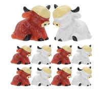 Uonlytech 20 pezzi Mini Highland Cow in Resina Figurine Animali Miniature Resistenti Decorazioni Micro Paesaggio per Casa Ufficio Giardino Fatato e Torte