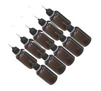 Uonlytech 20pezzi Bottiglie di Plastica Comprimibili Ugello in Acciaio Contenitori per Olio Motore Liquido Adesivo Pittura su Glitter e Progetti di Tintura Nodi Leggere Riutilizzabili e