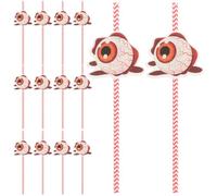 Uonlytech 24 Pezzi Cannucce di Carta Rosse a Tema Halloween Ragnatela, Morbide e Sicure per Bocca e Mani, per Feste di Halloween e Decorazioni Torta