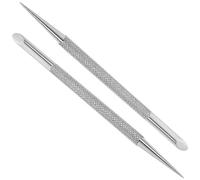 Uonlytech 2Pcs Spingi Cuticole Penna Per Punteggiare Le Unghie Rimozione Della Pelle Morta In Acciaio Inossidabile Strumenti Per Pedicure Manicure A Doppia Faccia Per La Cura Delle Unghie