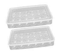 Uonlytech 2pezzi Contenitore Per Uova Da Frigorifero in Vassoi Portauova Coperchio Per Conservazione Delle Uova Adatto Per Congelatore Dispensa e Mobili Da Cucina