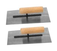 Uonlytech 2pezzi Frattazzi Acciaio Con Manico Legno Per Finitura Calcestruzzo e Intonaco Utensili Versatili Per Lavori Su Pareti Pavimenti e Soffitti