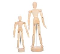 Uonlytech 2pezzi Legno Modello Artistico Snodabile di Bambola per Studi Carboncino o Matita Manichino di Legno per Disegno e Ritratti Statuette di per Disegno e Decorazione