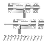 Uonlytech 2pezzi Serrature Per Porte Scorrevoli Acciaio Inossidabile Da Bulloni Per Chiusura Sicura e Resistente Design Elegante Per Uso Domestico e Commerciale Adatte Per Capannoni e