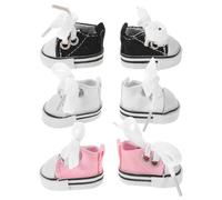 Uonlytech 3 paia di scarpe di tela per bambole - 17 cm Mini Doll Dress Up Canvas Sneaker Supply - Calzature per case delle bambole in miniatura per abiti BJD, accessori per decorazioni per feste e
