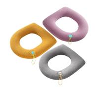 Uonlytech 3 Pezzi Copri Sedile WC Spesso Cuscino Toilet Lavabile e Riutilizzabile Pad Estensibile per ASSE Water Confortevole e Caldo Adatto Quattro Stagioni e Viaggi