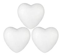 Uonlytech 3 Pezzi Cuori di Polistirolo a Forma di Cuore in Schiuma Bianca per Decorazioni Fai da Te, per Lezioni d'Arte e Decorazioni di San Valentino