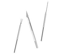 Uonlytech 3 Pezzi Strumenti per Scultura Argilla Inossidabile per Intaglio e Modellazione Argilla Polimerica Sicuri e Facili da Usarper Progetti Artigianali Fai da Te