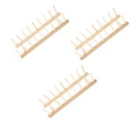Uonlytech 3 Pezzi Supporto per Bobina in Legno Porta gomitoli Bobine Filato Spool della Macchina da Cucire Domestico con Solido portafilo per Cucire Porta Bobina rastrelliere di Legno Beige