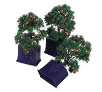 Uonlytech 3 Piante Artificiali in Miniatura per Case delle Bambole Alberi da Frutto in Vaso Decorativi Piante Simulate Compatte per Artigianato e Decorazione D’Interni