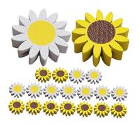 Uonlytech 3 Set Accessori della Ghirlanda Perle in Legno Mestiere della Margherita Forma Perline Margherita Perline per L'artigianato Perle Decorative per Artigianato di Legno 20 Pezzi * 3