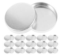 Uonlytech 30 Cialde Vuote per Ombretti in Alluminio, Palette Rotonde da 20mm Riutilizzabili, Vassoio Trucco Portatile per Ombretti Fai da Te e Campioni di Polvere, per Viaggi e Uso