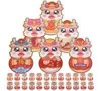 Uonlytech 30 Pezzi Buste Rosse Anno del Drago in Stile Cinese con Motivi Dragone Sacchetti Fortunati per Denaro per Capodanno Matrimoni e Occasioni Speciali