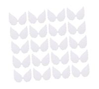 Uonlytech 30 Pezzi Mini Topper Glitterate per Torte Patch Cucito Decorativo Bianco Accessori Angeli per Feste e Lavoretti Creativi