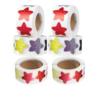 Uonlytech 3000 Adesivi Autoadesivi a Forma di Stella Glitterata 6 Pezzi per Ricompense Tabella Incentivi Scuola e Ufficio Adesivi Premio Motivazionali per Insegnanti e Attività Creative