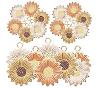 Uonlytech 30pezzi Ciondoli Portachiavi Girasole Colorati Pendenti Floreali Leggeri Per Orecchini e Accessori Bigiotteria Fai Da Te Confezione Da Bianchi Arancioni e Gialli Per Creazioni Di g