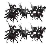 Uonlytech 32 pezzi di divertenti giocattoli da cavaliere in miniatura: set di modelli di soldati cavalieri medievali - set da gioco di soldatini in plastica con cavallo da equitazione - decorazioni