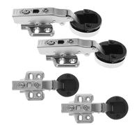 Uonlytech 4 Cerniere Ammortizzanti per Porte in Vetro in Acciaio Laminato, Cerniere Idrauliche Argento per Mobili da Cucina Chiusura Lenta e Silenziosa, per Armadietti e Vetrine in Bagno,