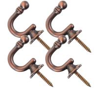 Uonlytech 4 Ganci Fermatende in Metallo Vintage Estremità a Sfera Supporto per Tende da Parete in Zinco Accessori per Tende per Camera da Letto Soggiorno e Ufficio Finitura Rosso Rame