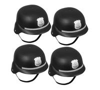 Uonlytech 4 Pezzi Caschi Polizia Bobby Inglese per Casco Costume Cosplay in Plastica Resistente Cappelli Poliziotto per Halloween Feste e Giochi di Ruolo Design Realistico e Confortevole