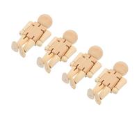Uonlytech 4 pezzi Figure in Legno da Decorare Fai da Te Robot Artigianali Unici per Giocattoli Creativi in Legno Non Finito Forme Personaggi Cartoon per Pittura e Lavoretti Creativi