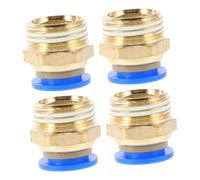 Uonlytech 4 pezzi Raccordi Pneumatici Rame Connettori per Tubo Aria per Compressori e Attrezzature Pneumatiche Design Push To Connect per Facile Installazione e Ottimale Aria