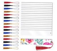 Uonlytech 40 Pezzi Segnalibri Trasparenti Acrilico con Frangia Colorata Rettangolari Vuoti per Progetti Diy Etichette Regalo per Decorazioni Abbigliamento Scarpe Colore
