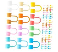 Uonlytech 48 pezzi Coperture Cannuccia in Silicone Riutilizzabili Tappi Protettivi Antipolvere per Cannucce Adatti per Picnic e Riunioni Familiari Accessori Decorativi e Igienici