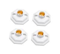 Uonlytech 4pezzi Portalampada Vite Pz Forma Ottagonale Resistente all Usura Base Luce Adattatore per Portalampada Durevole per Casa Bianco