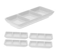 Uonlytech 5 pezzi Piattini Ceramica per Salse con Scomparti Ciotoline Condimenti per Salsa di Soia Condimento e Snack per Casa Ristoranti e Hotel Facili da Pulire e Resistenti