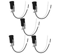 Uonlytech 5 Pezzi Portalampada E12 in Bachelite con Filo da 15 Cm, Portalampada per Lampadari e Applique senza Chiave, Base Candelabro per Lampadine Led, Presa Elettrica Sicura e Versatile