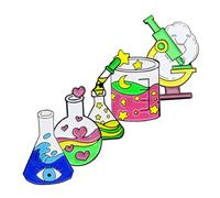 Uonlytech 5 pezzi Spille in Attrezzatura da Laboratorio Spille Decorativi Lega per Donna Accessori Costume per Feste e Uso Quotidiano Leggere e Resistenti Tema Chimica