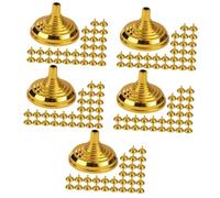 Uonlytech 5 Set Base Del Pennone Scrivania Piccolo Porta Del Palo Della Bandiera Stand In Piedi Pianura Mini Base Bandiera Base Di Bandiera Del Tavolo Titolari D'oro Plastica Pp 30 Pezzi * 5