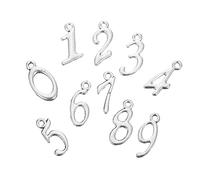 Uonlytech 50 Pezzi Ciondoli Numerici Fai Da Te in Lega Antica Argento, Componenti Per Gioielli Leggeri e Resistenti, Accessori Per Braccialetti e Portachiavi Artigianali