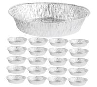 Uonlytech 50 pezzi Teglie in Alluminio Usa e Getta Rotonde Vaschette per Forno e Bbq Resistenti e Impilabili per Cottura Torte Grigliate e Feste